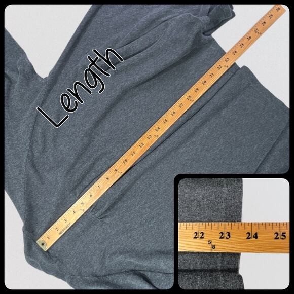 Basic Editions Asymmetrical Open Front Cardigan Plus Size Charcoal - Picture 9 of 10